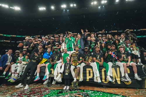 Group Photo of Boston Celtics after being crowned 2024 Champions