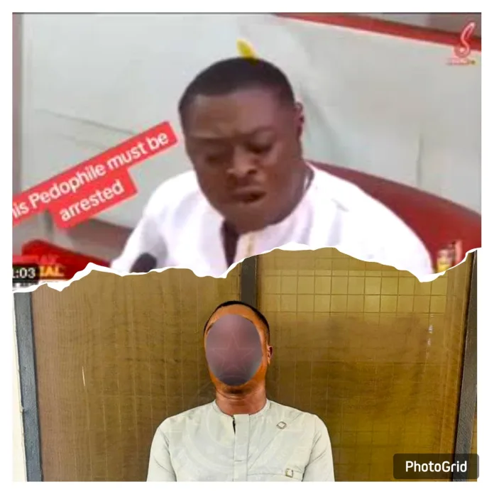 Photo grid displaying Nana Poku Piesie, the suspect arrested for making unwarranted statements about having an affair with a minor