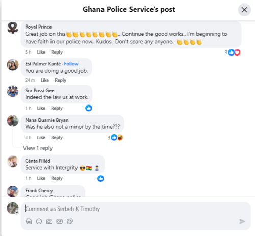 Snapshot of public comments after Ghana Police arrest Nana Poku Piesie