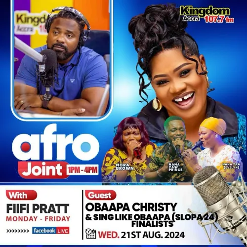 Flyer of Obaapa Christy's Interview on Kingdom Fm