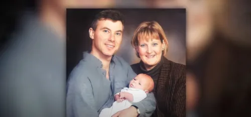 Sally Clark and Husband together with their first baby.