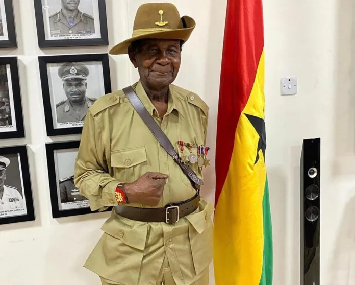 Ghana’s last WWII veteran WO1 Joseph Ashitey Hammond is seen dressed in his official uniform.