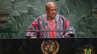 Former Ghanaian President John Dramani Mahama addressing the United Nations General Assembly in New York, September 2025.